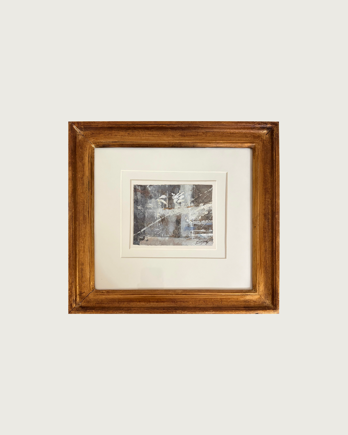 Hula II abstract painting by Paula Piquet in gold frame