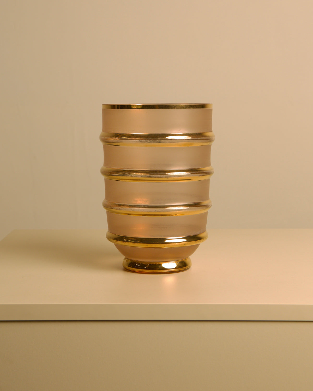 Italian opaque glass vase with patinated gilding, 1960s by Treaptyque | The Oblist