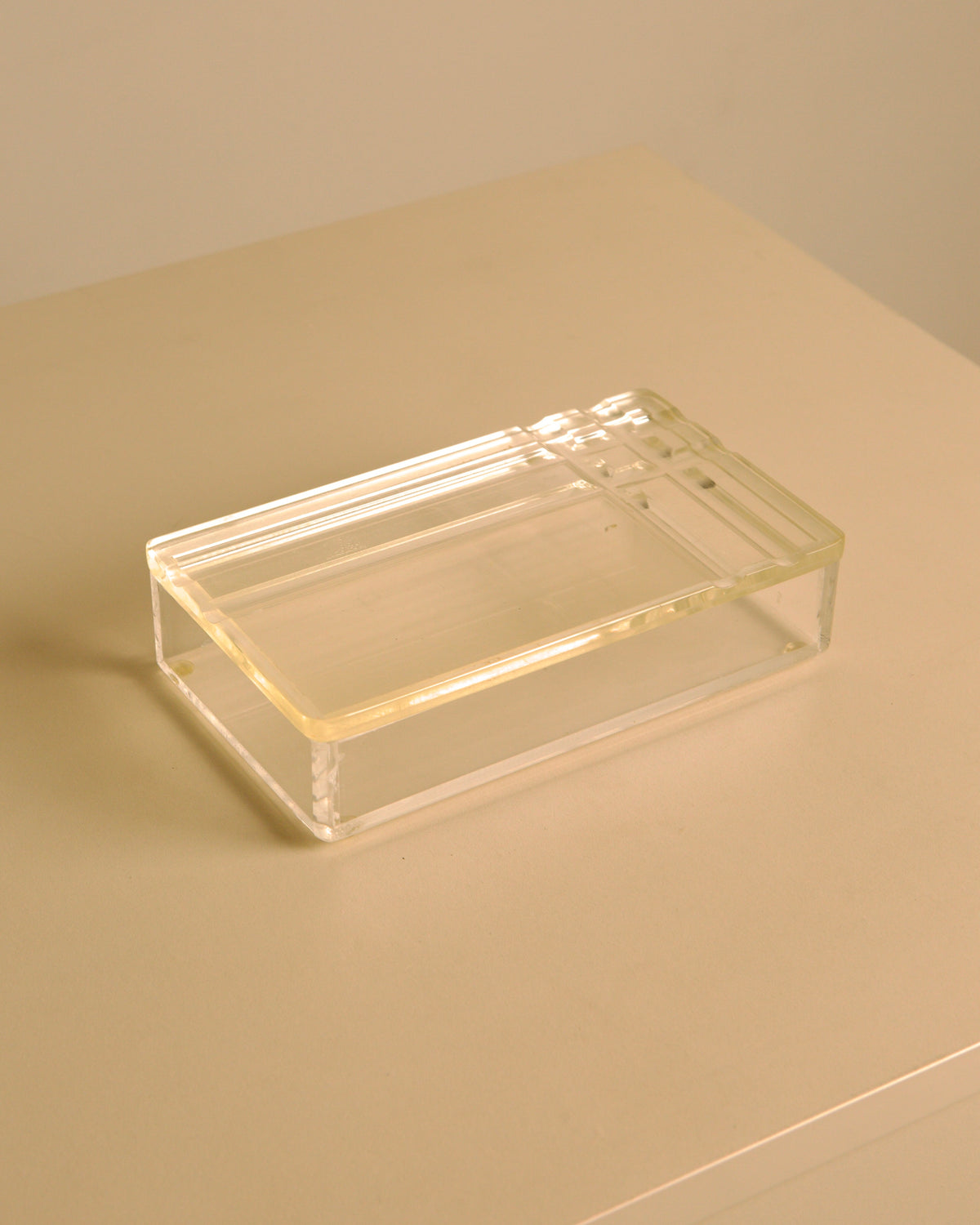 Italian rectangular box in patinated plexiglass, 1970s by Treaptyque | The Oblist