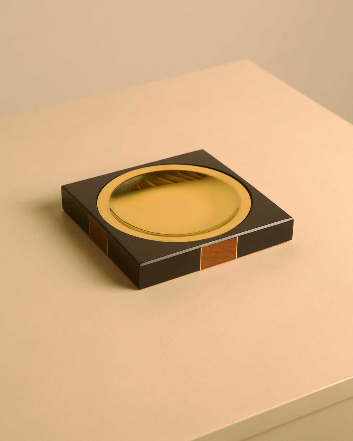 Italian wood and metal catchall tray, 1970s by Treaptyque | The Oblist