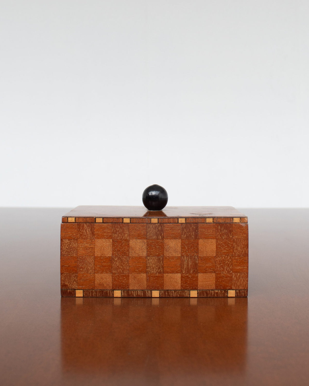 Art Deco Wooden Box with Geometric Pattern by Malata Antwerp | The Oblist