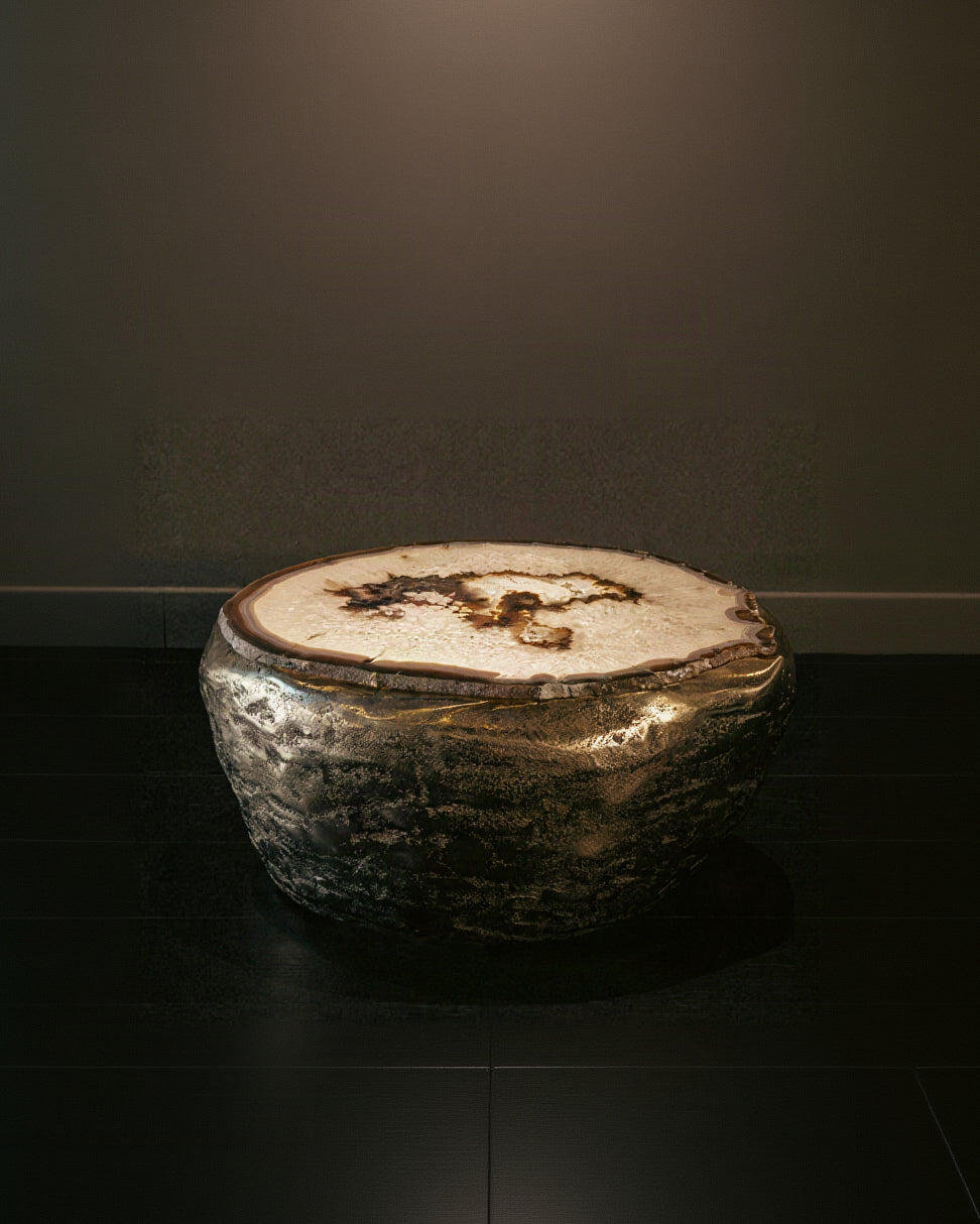 ERNEST coffee table - Minimalism Coffee Table in Brass and Agata by Alex Turco | The Oblist
