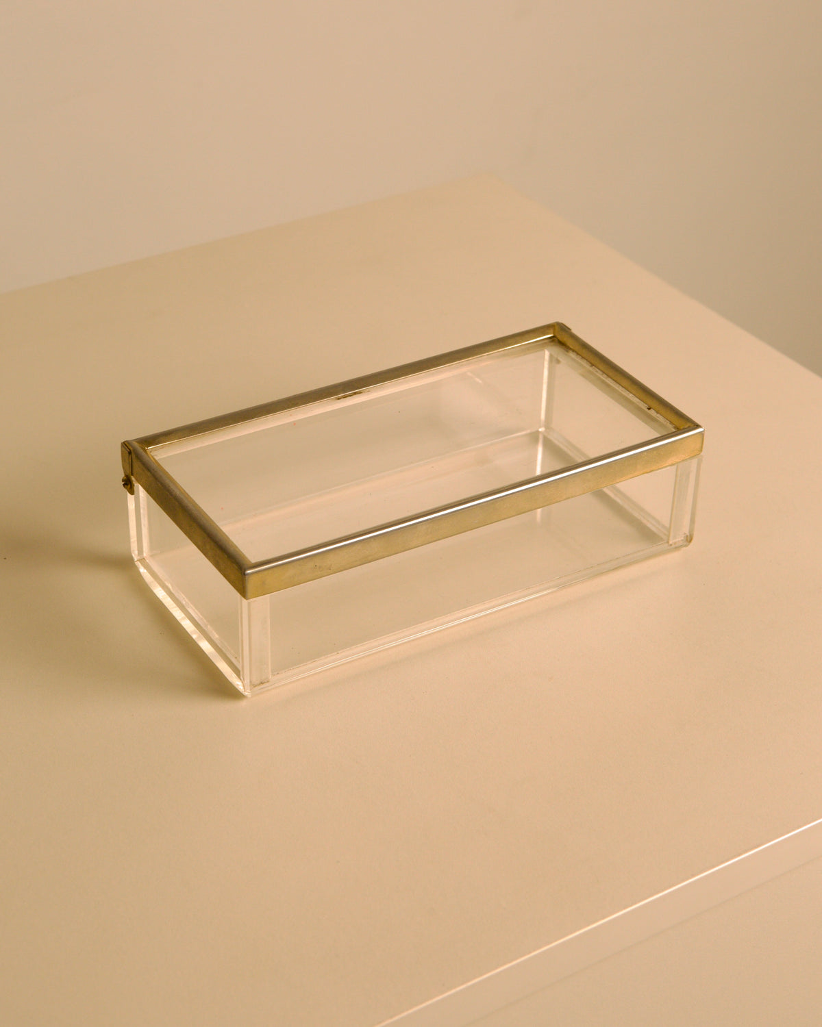 talian rectangular plexiglass box with metal trim, 1970s by Treaptyque | The Oblist
