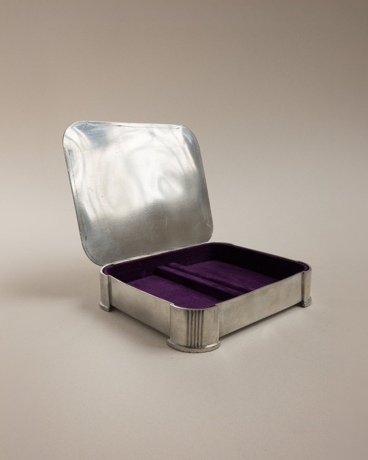 Mid-Century Art Deco Style Pewter Jewelry Box by GAB, Sweden, 1950 by Trove Paris | The Oblist