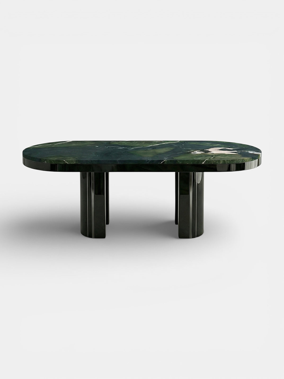 Gio Black And Avocado Marble Dining Table by Marbera | The Oblist