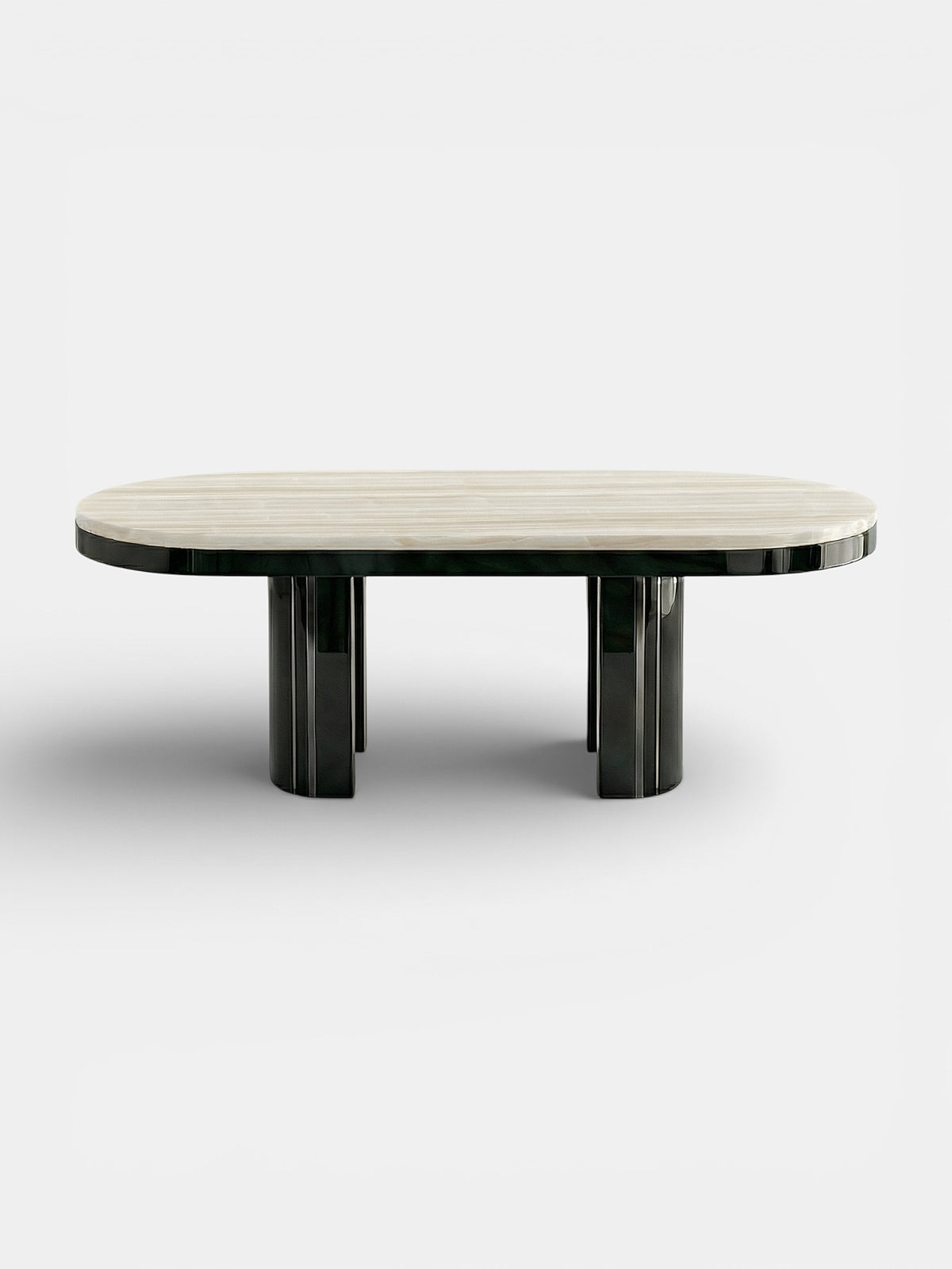 Gio Black And Ivory Onyx Dining Table by Marbera | The Oblist