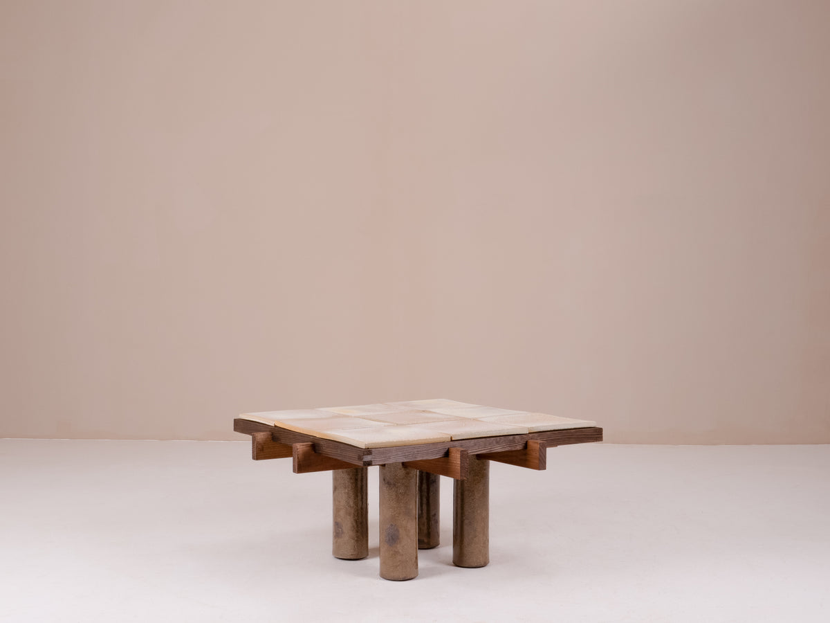 Wabi Sabi Side Table in Wood & Clay - Dark Edition — alternate view