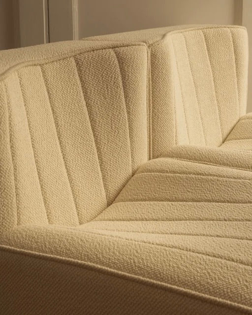 Tito Agnoli lounge chairs - Italy 1970s — top view of textured cream upholstery