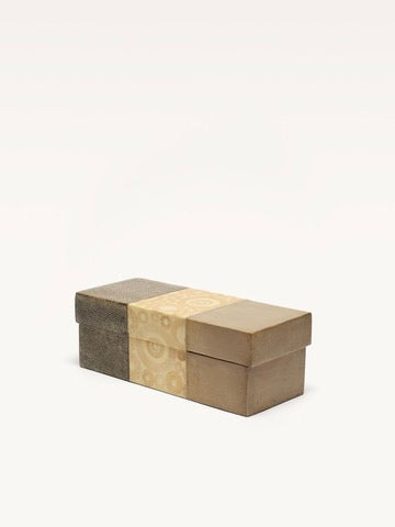 Elegant shagreen box with neutral tones and refined texture