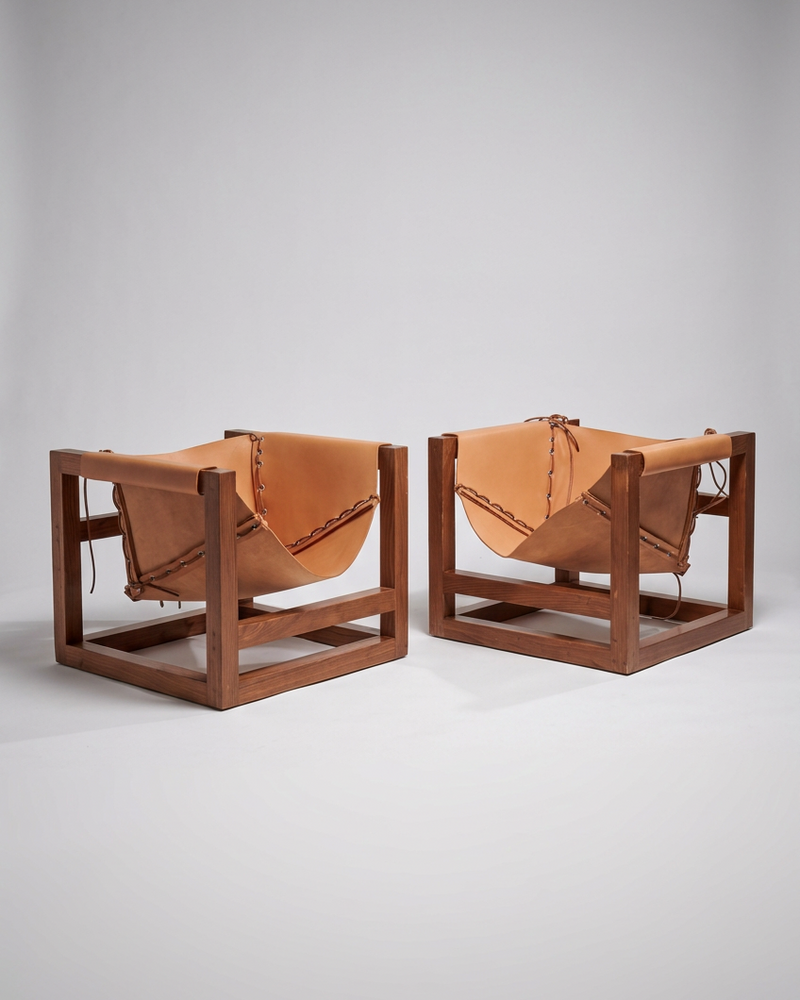 Pair of Tail 4 Armchairs and Tables by Heinz Witthoeft