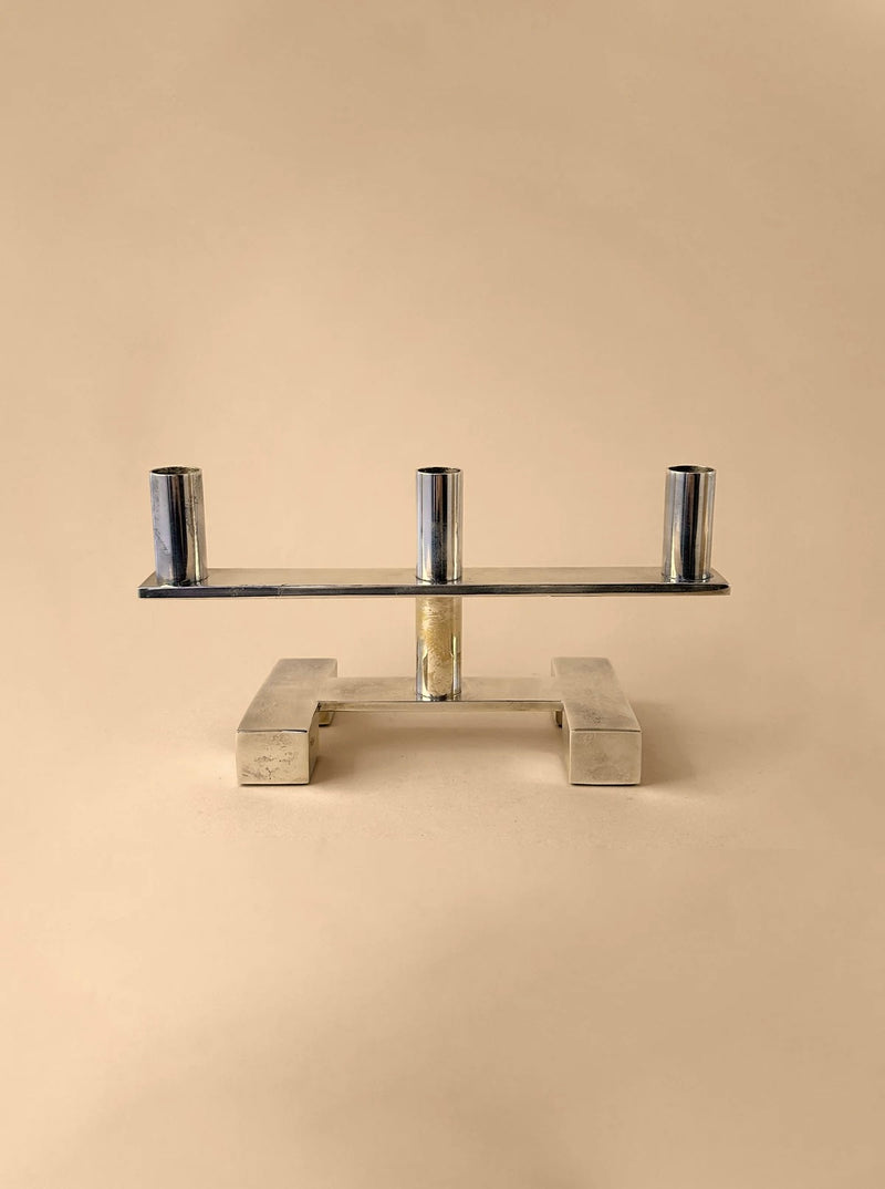 Vintage Silver-Plated Candleholder by Lambert from the 1980s, ornate design with intricate details and timeless elegance