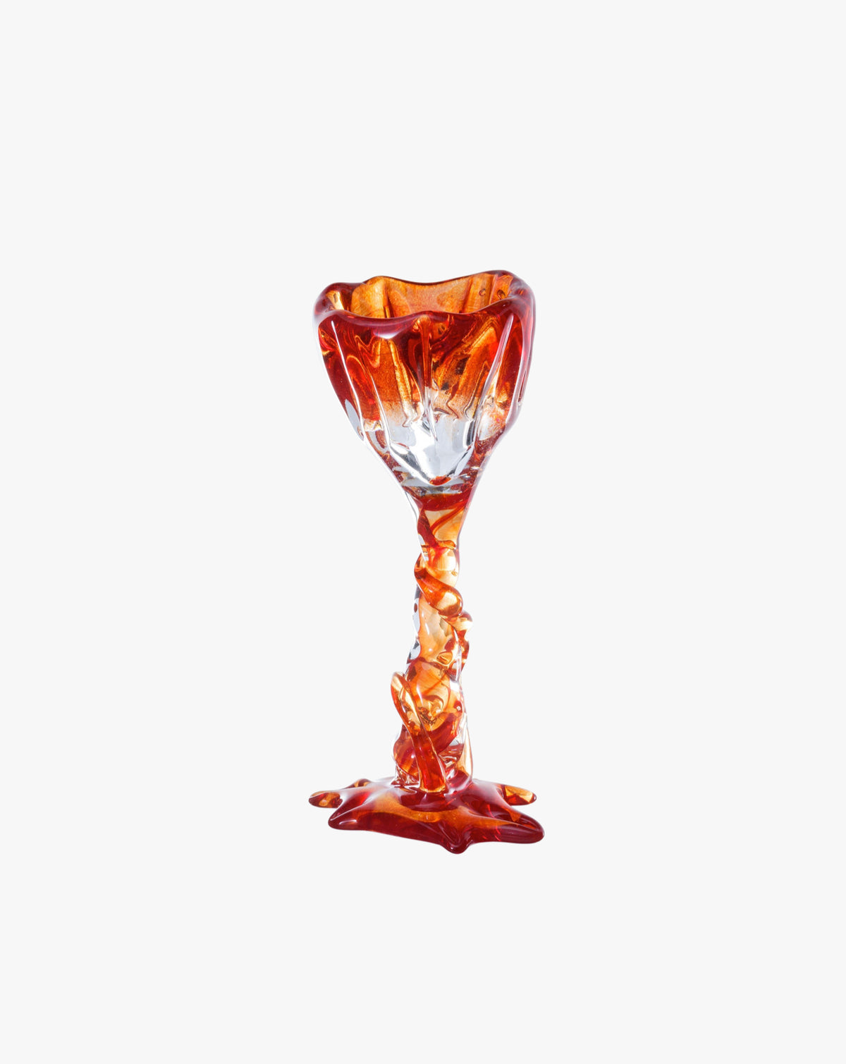 A twisted, sculptural Spiky Cocktail Glass - Red
