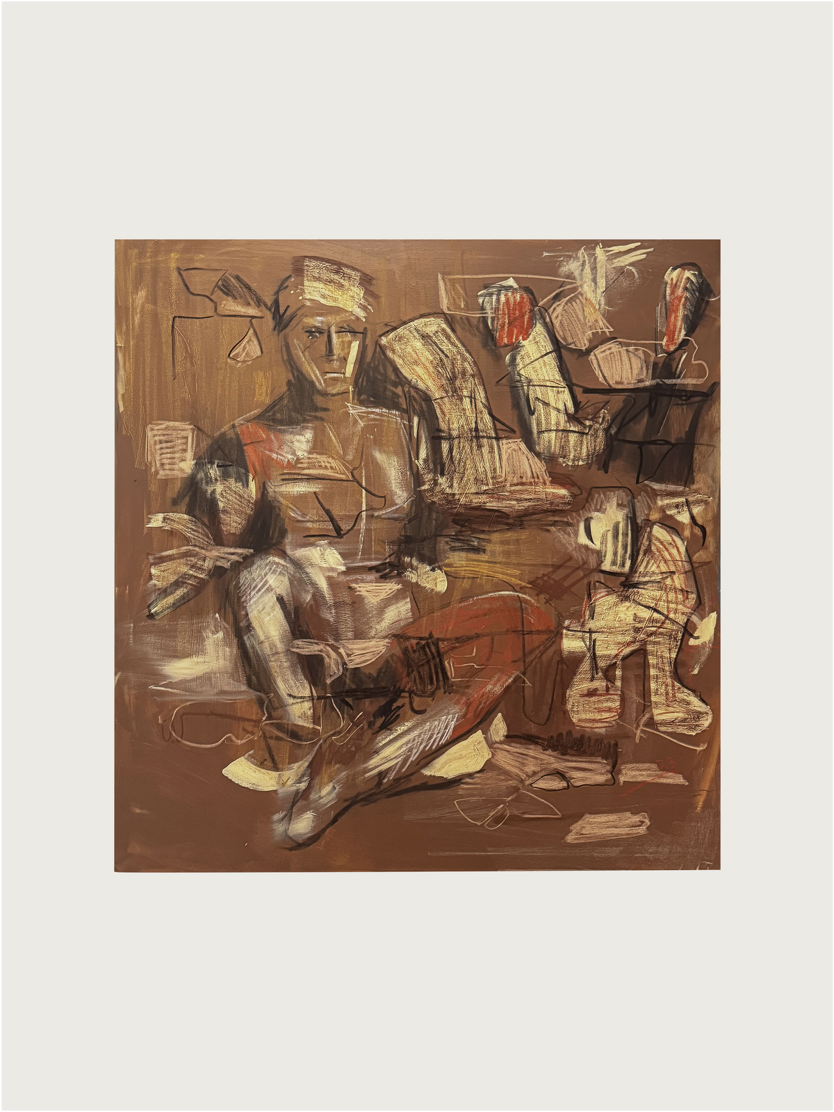 The waiting room' Painting by Dovile Bernotaite | The Oblist — contemporary mixed media artwork