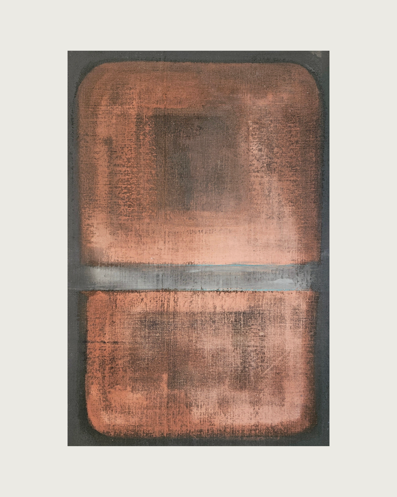 Painting on Canvas, Lime Paint and Oil, "between two fields" (60x40cm)