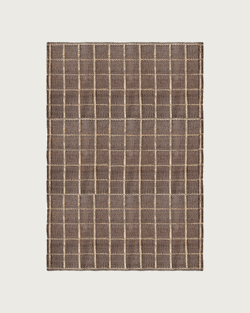 Tapis en jute tressé 'Strata', marron