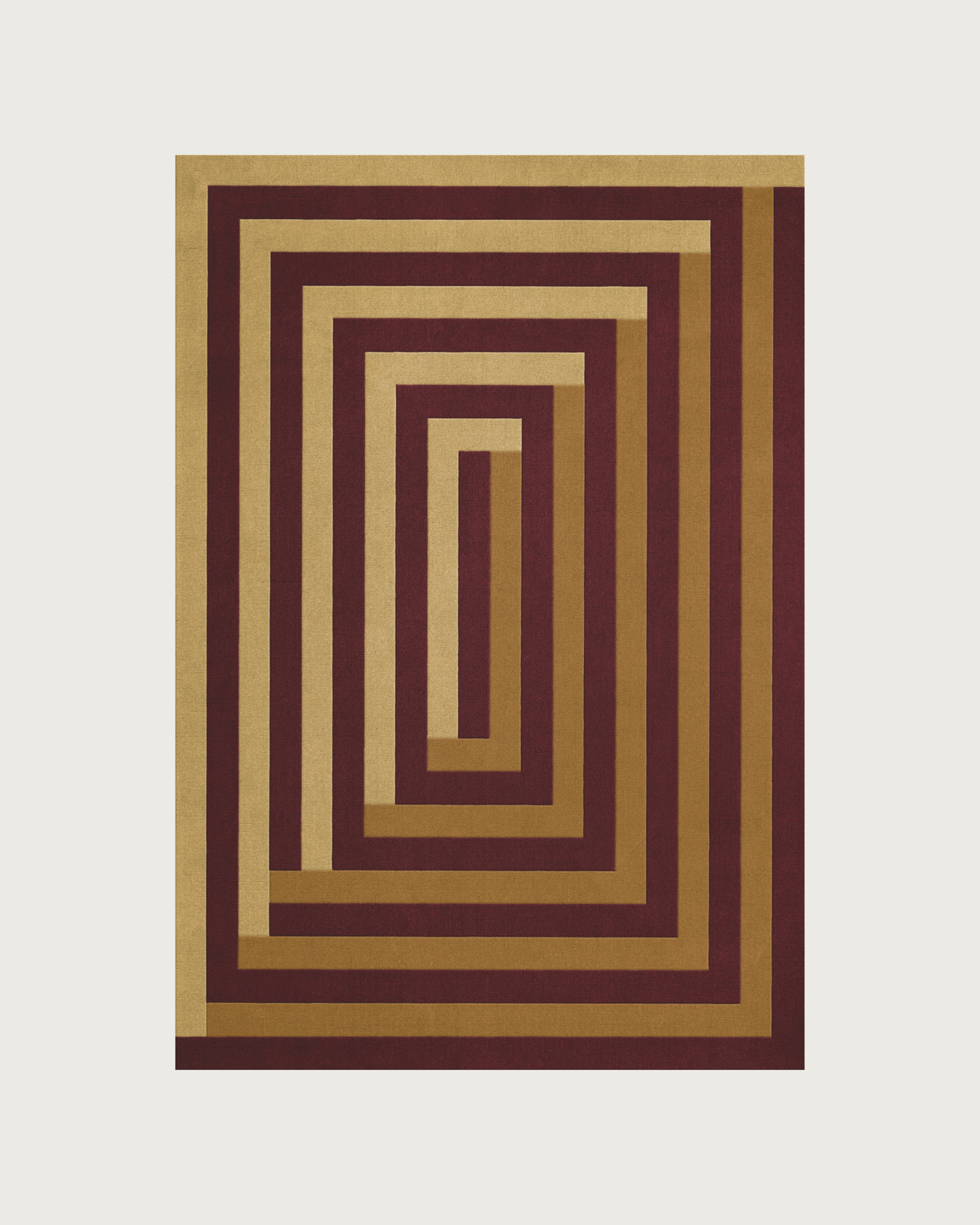 'Labyrinth' Handwoven Wool Rug by Teklan, Mulberry Sand