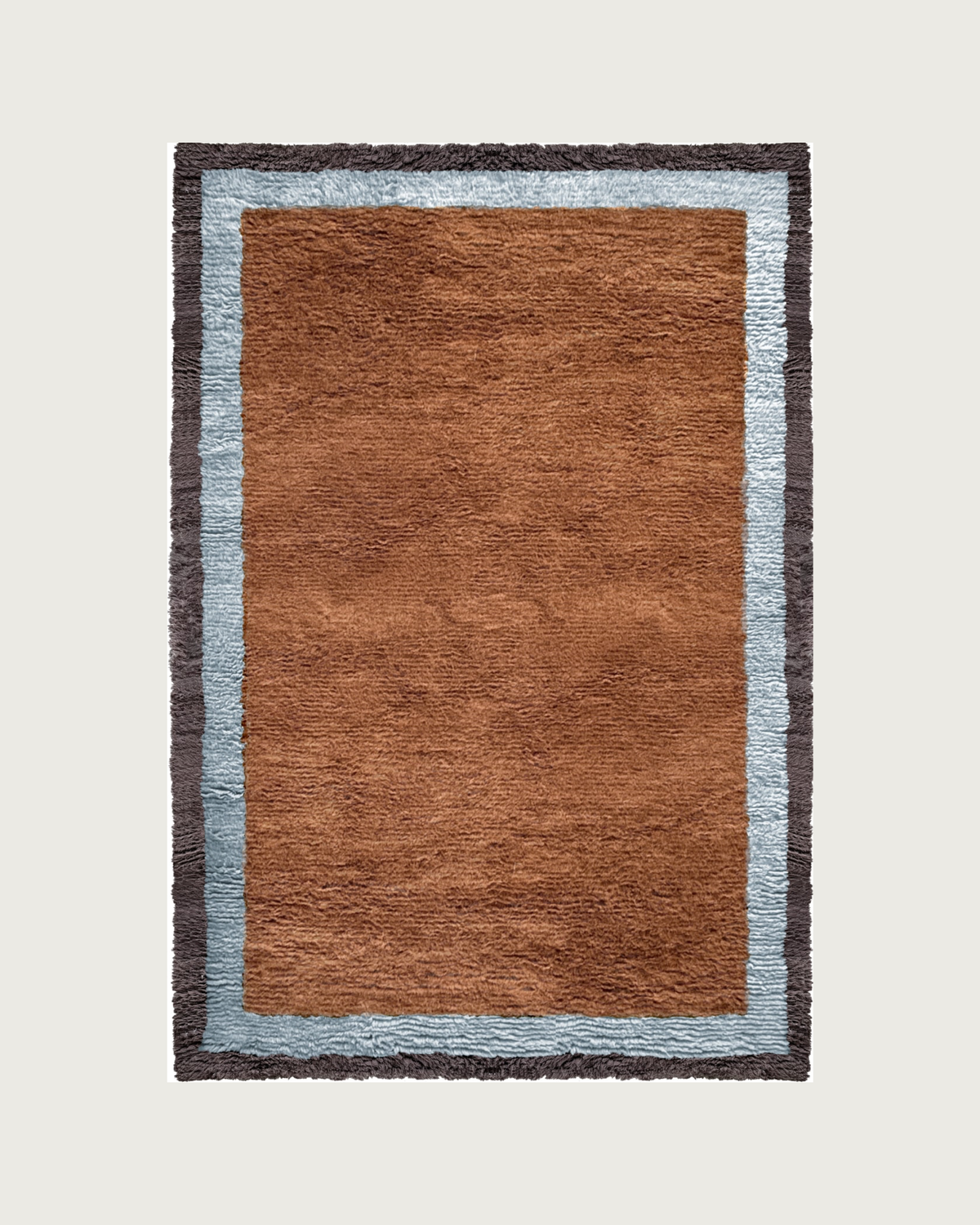 'Shaggy' Handwoven Rug in New Zealand Wool, Edge Amber