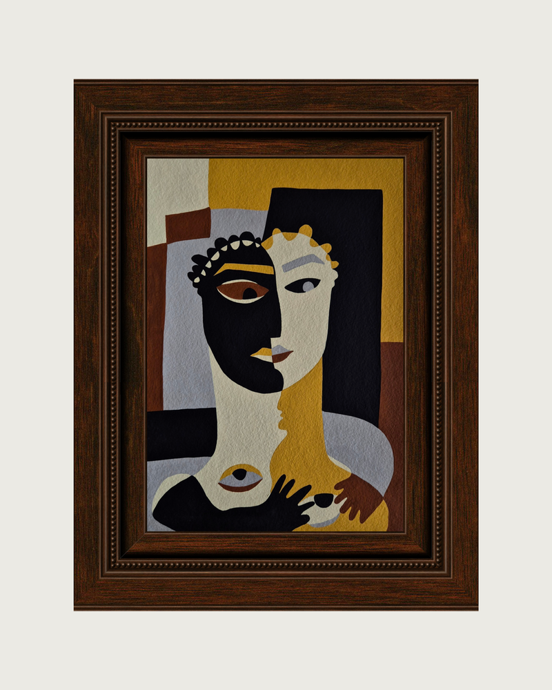 Cubist abstract portrait painting REGARDE-MOI no.8 by Ivânia