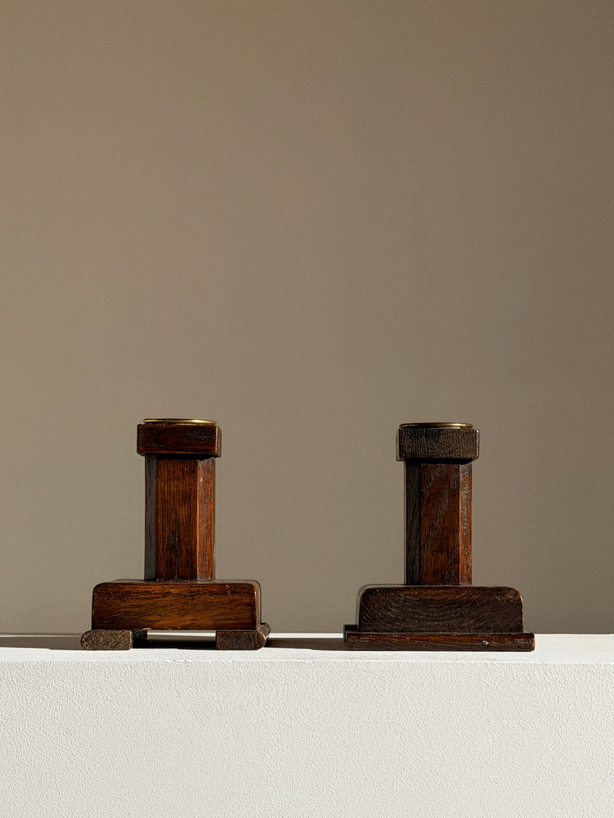 Pair of Art Deco candleholders, France, 1920 — lifestyle setting