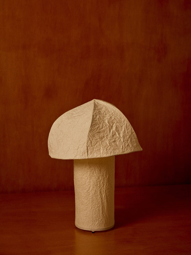 Wynn' Paper Table Lamp by Findere | The Oblist — handmade paper, neutral color