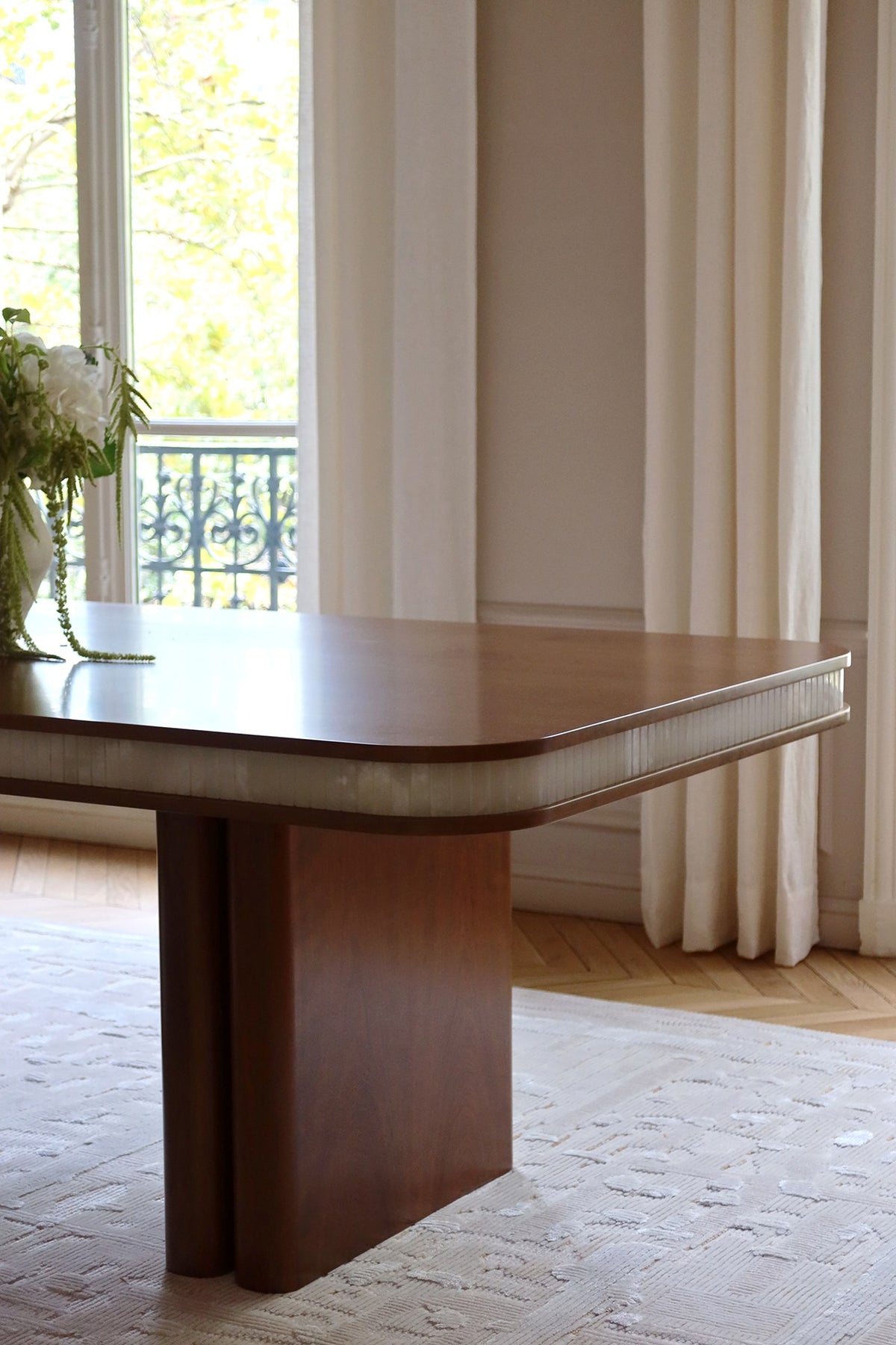 Doppio Wood And White Onyx Dinning Table — additional view