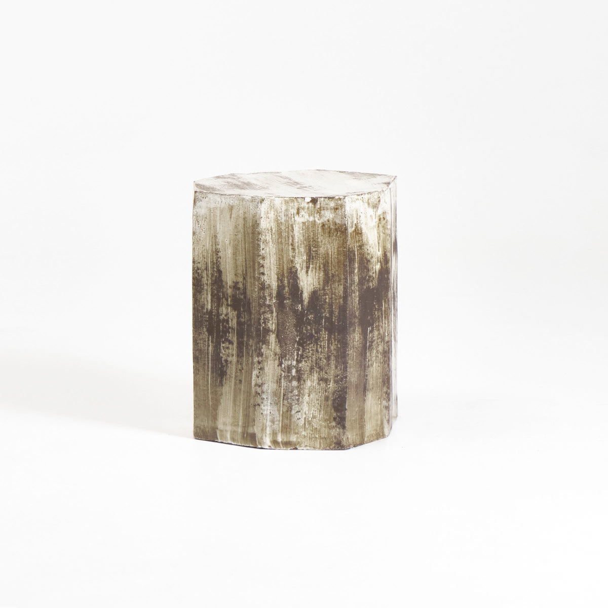artisanal geometric Ceramic Side Table  — close-up