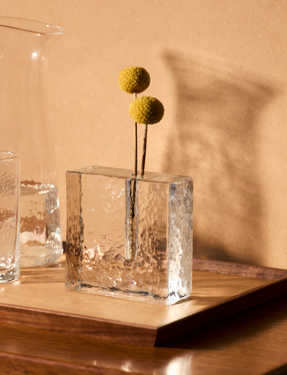 Block unifleur / stem vase in European glass (Medium) — lifestyle setting