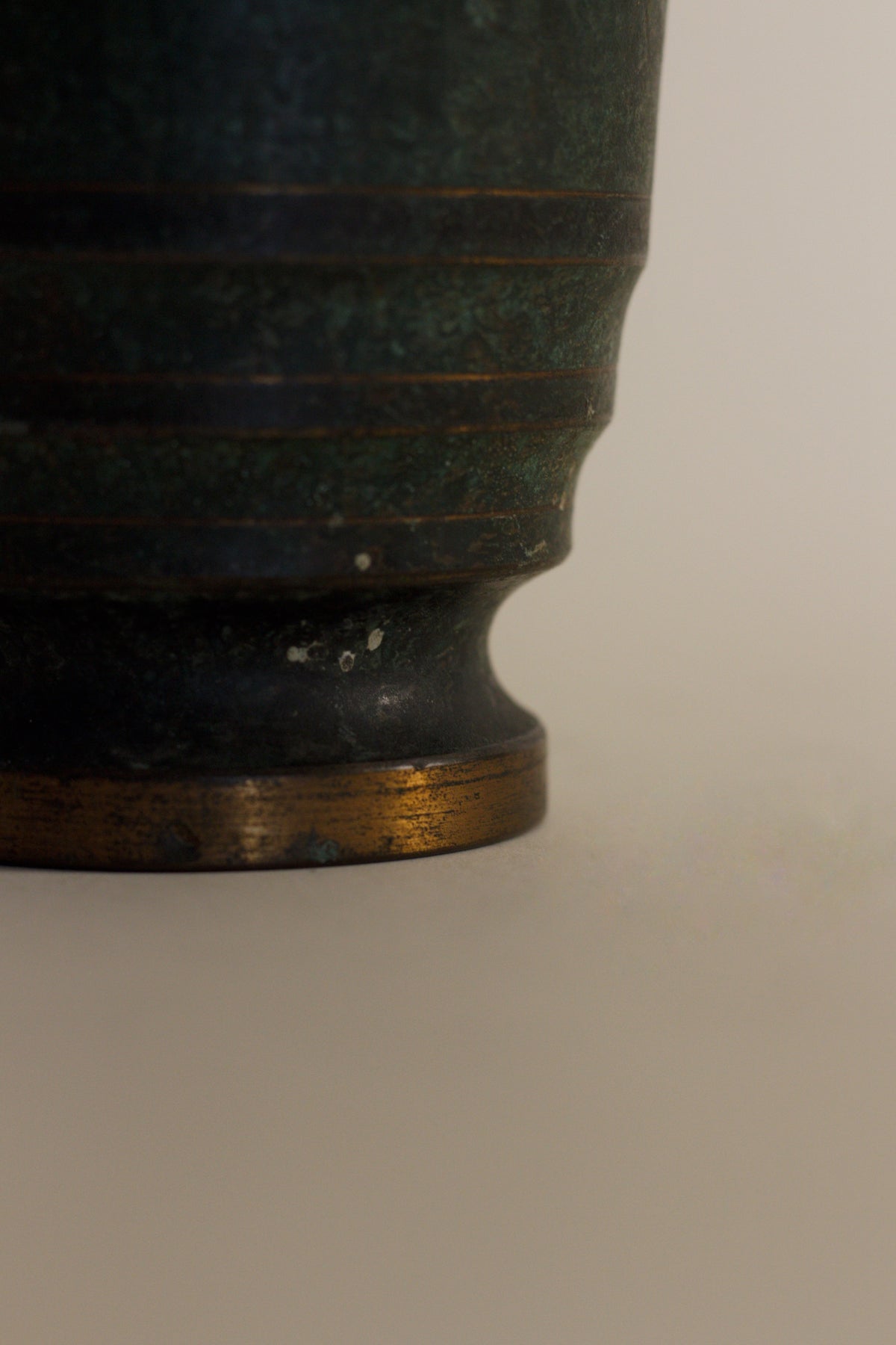 Verdigris Bronze Vase — detail view