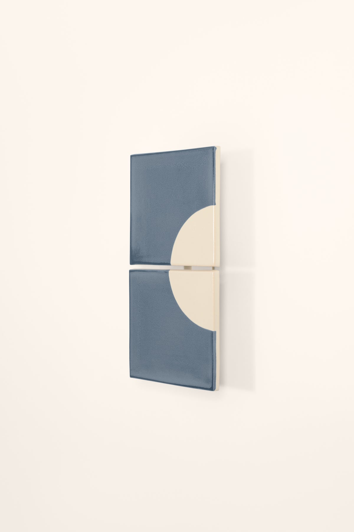 Tiles Moon B — wall lamp in blue and cream colors