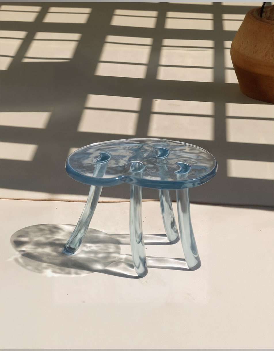 Lung 2.0 Blue Side Table — lifestyle setting