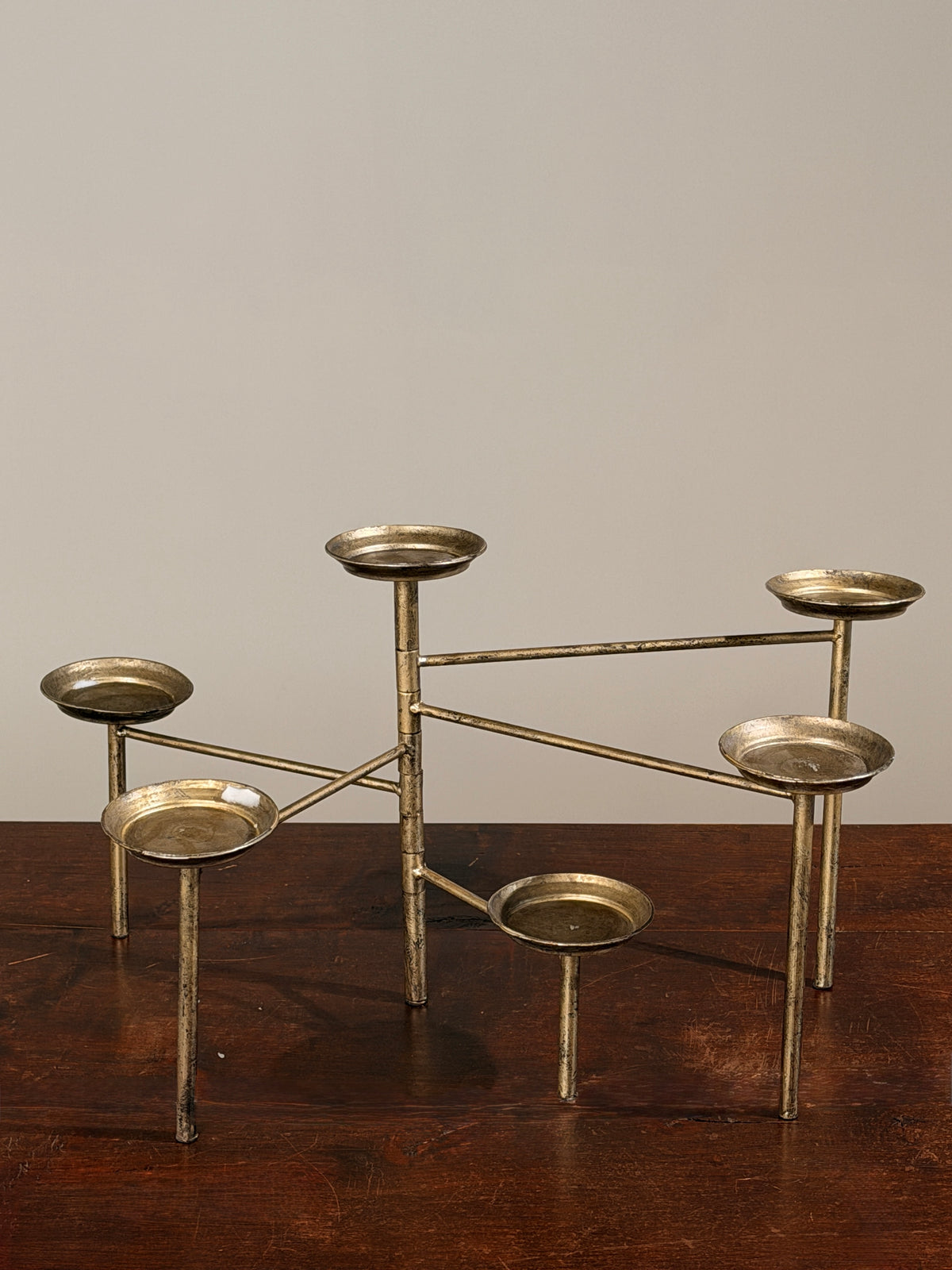 Articulated six-arm candelabra in silver-plated metal, France, circa 1950 by Figuresdesign | The Oblist