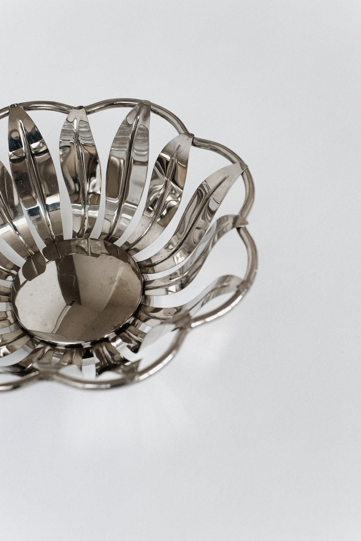 Silver-Plated Bread Basket — detail view