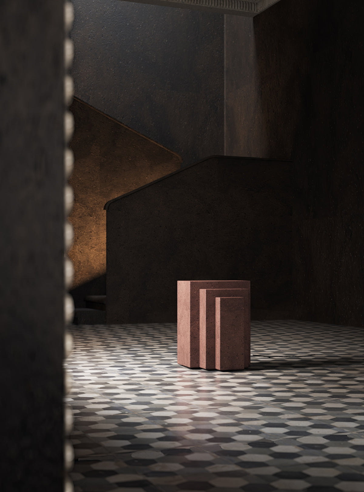 'Coa' Side Table Tezontle — in context