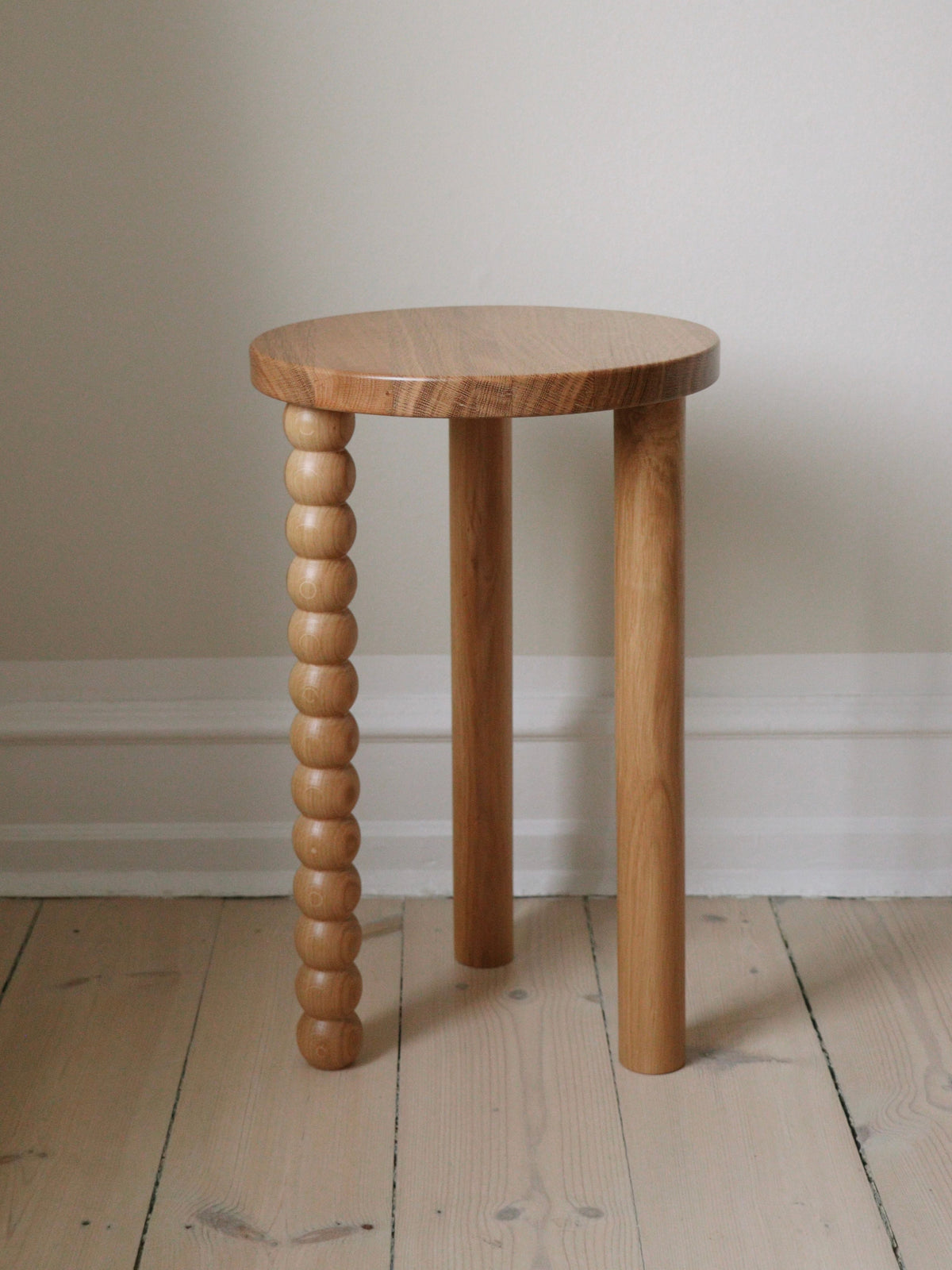 Piloti Side Table in Oak — side angle