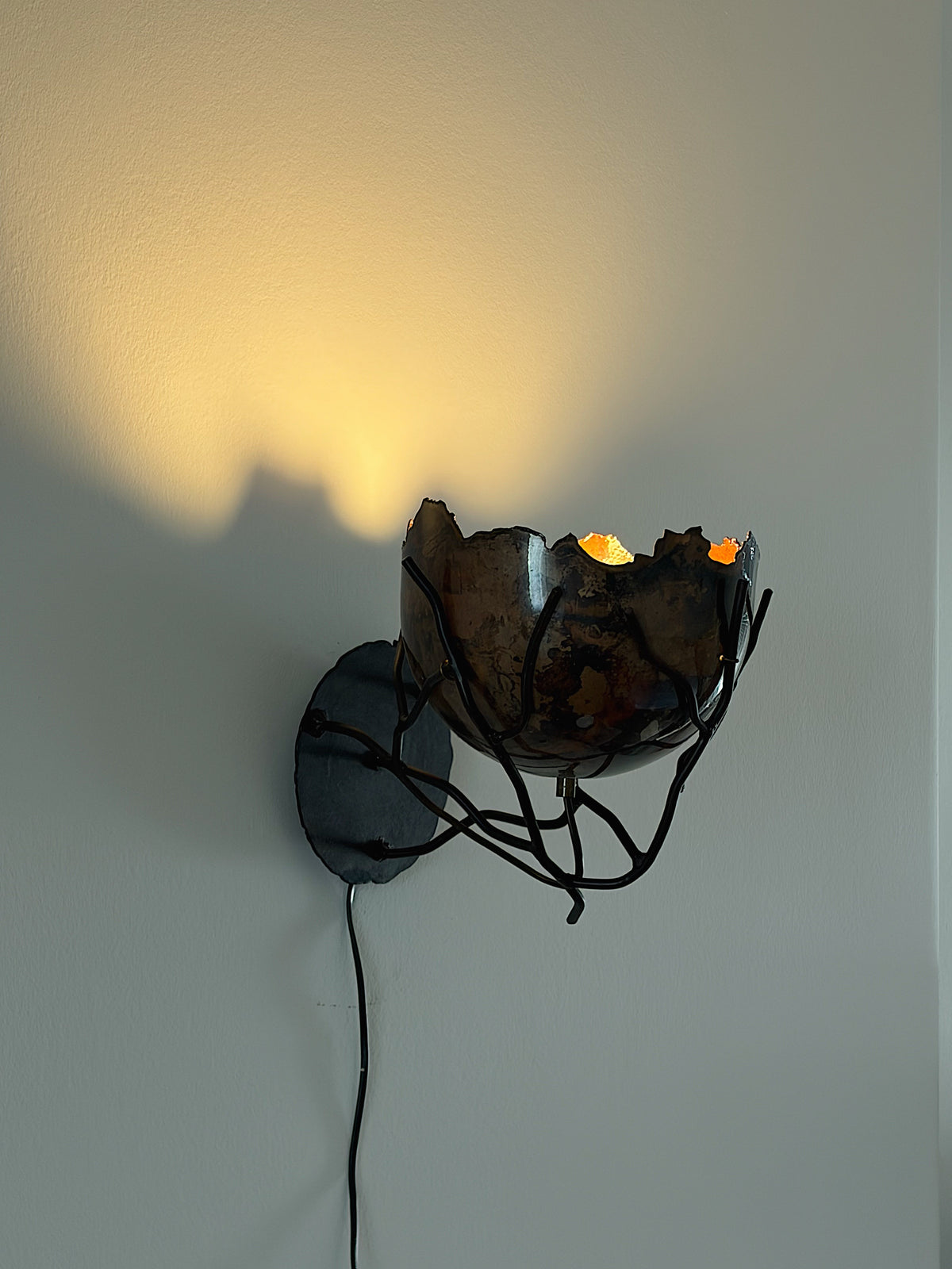 Metalwork Wall Sconce Wim Mulder Atelier The Netherlands 1980s — detail view