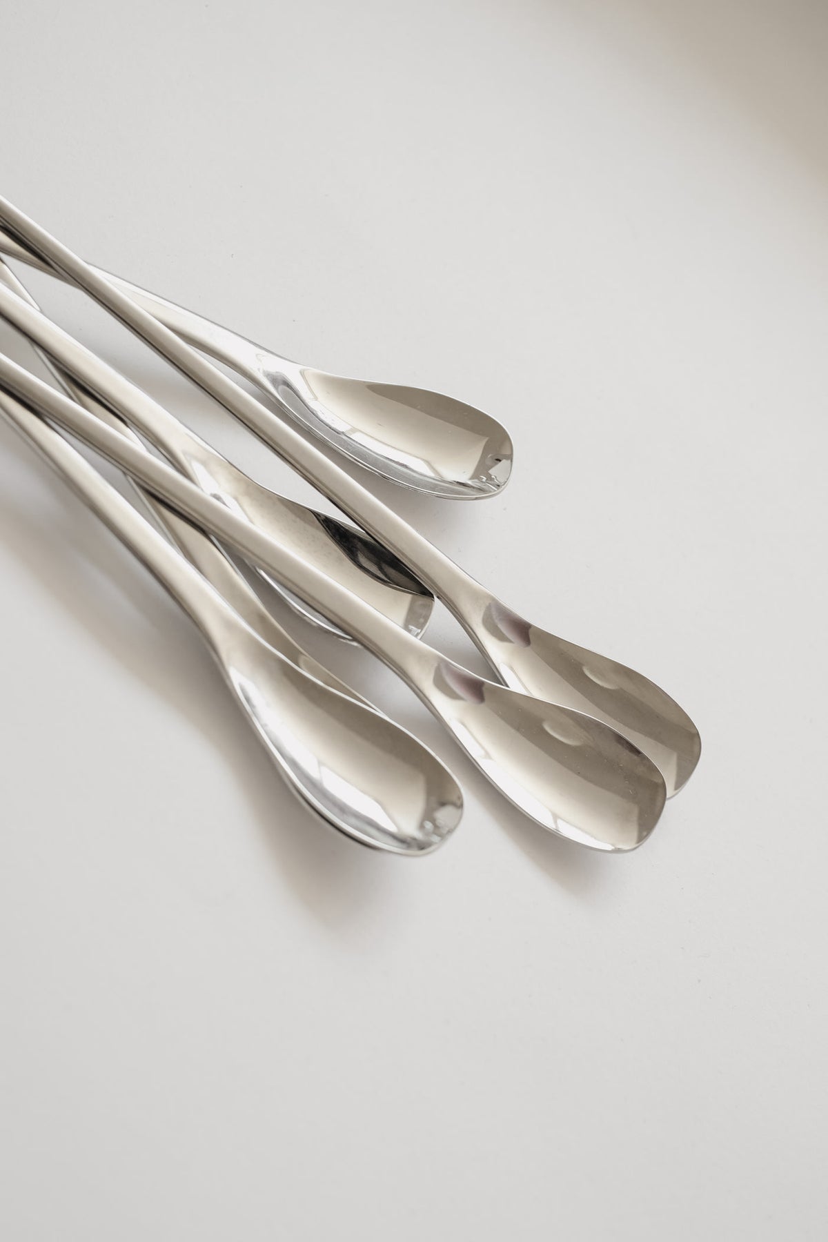 Set of 6 Teak Ball Spoons — side angle