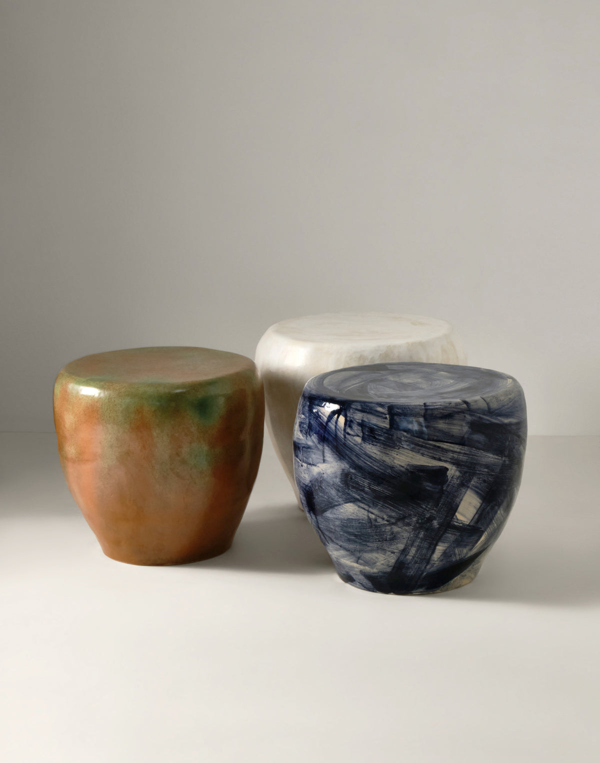 Ceramic Side Table (medium) — close-up of colorful ceramic surface