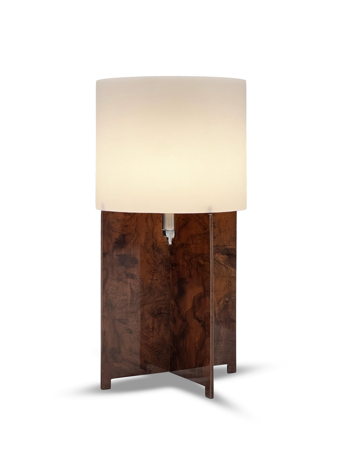 Lumix Table Lamp Walnut Wood — side angle