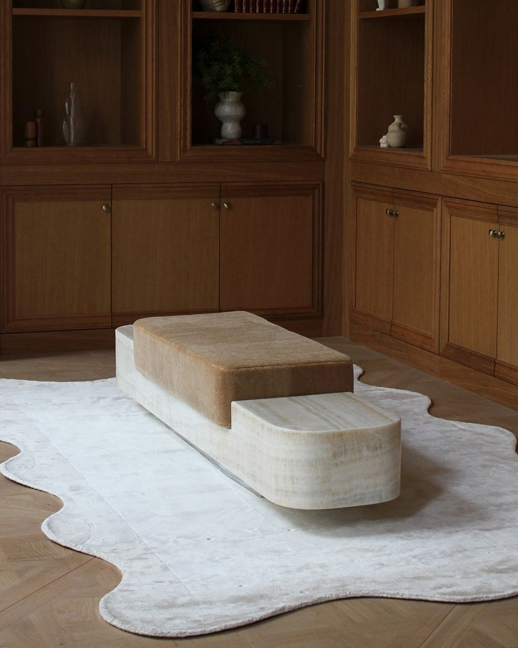 Ran Ivory Onyx Bench — side angle