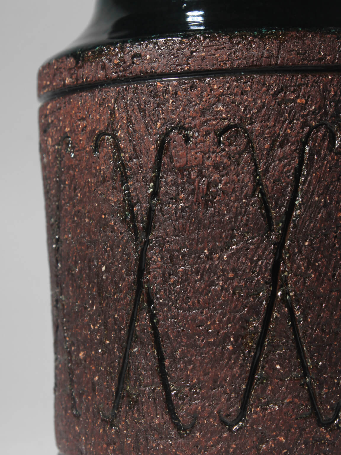 Eke Bjerén Textured Ceramic Large Vase, 1960s, Sweden — side angle