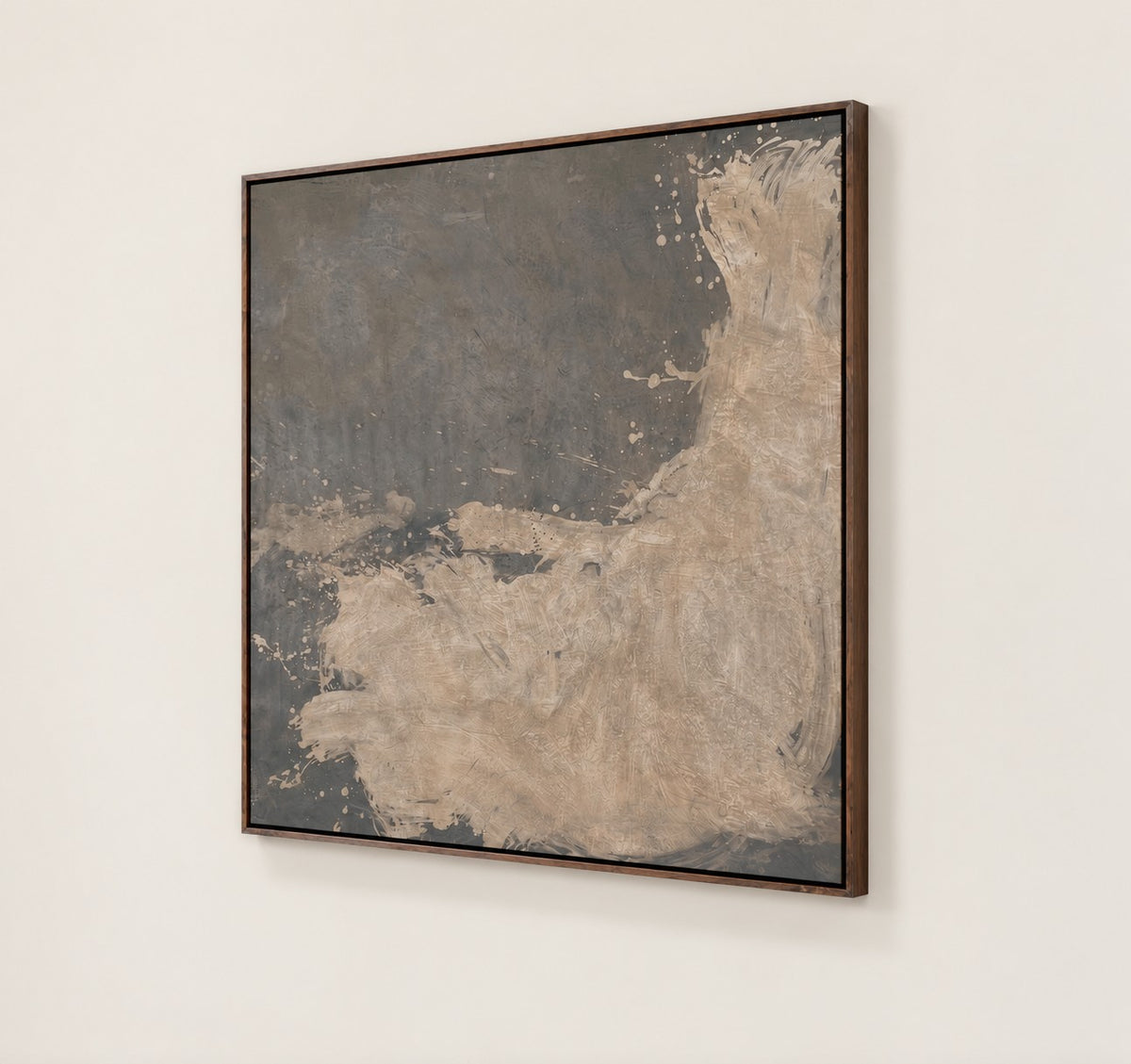 "Immersion" Large Painting in Oil, Charcoal, Acrylic and Pigments on Canvas — side angle