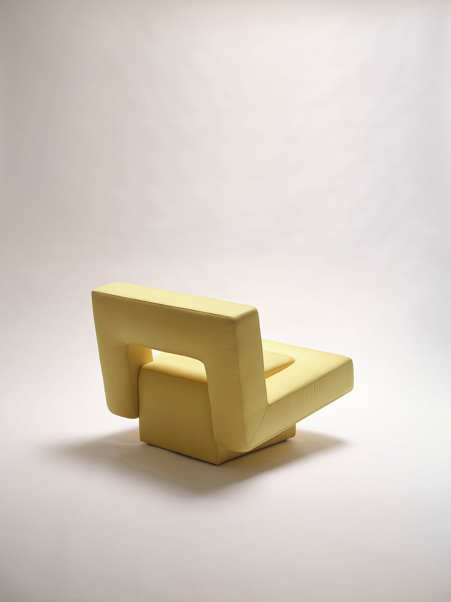 "Soft Block" sculptural Armchair — lifestyle setting