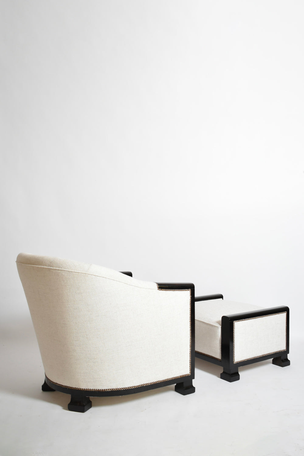 Art Deco Ebonised Wood Lounge Chair, 1930s — side angle