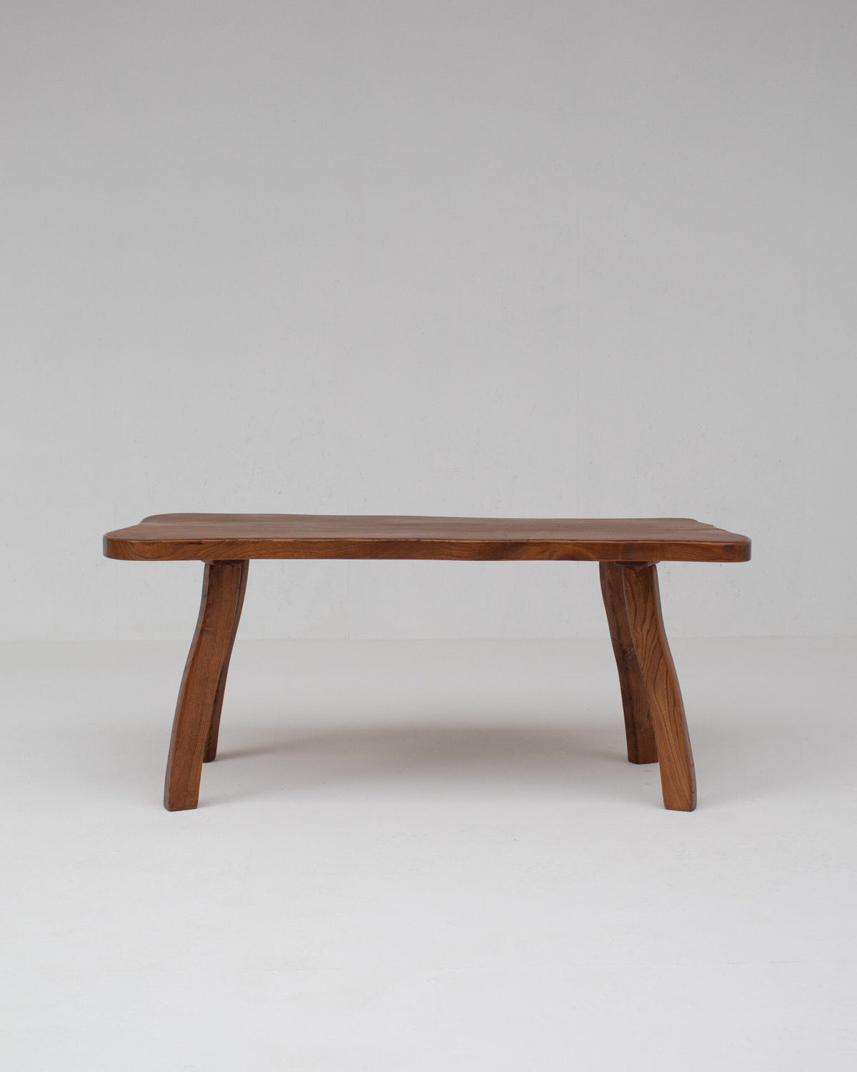 Handcrafted Sculptural Brutalist Solid Elm Side Table — lifestyle setting