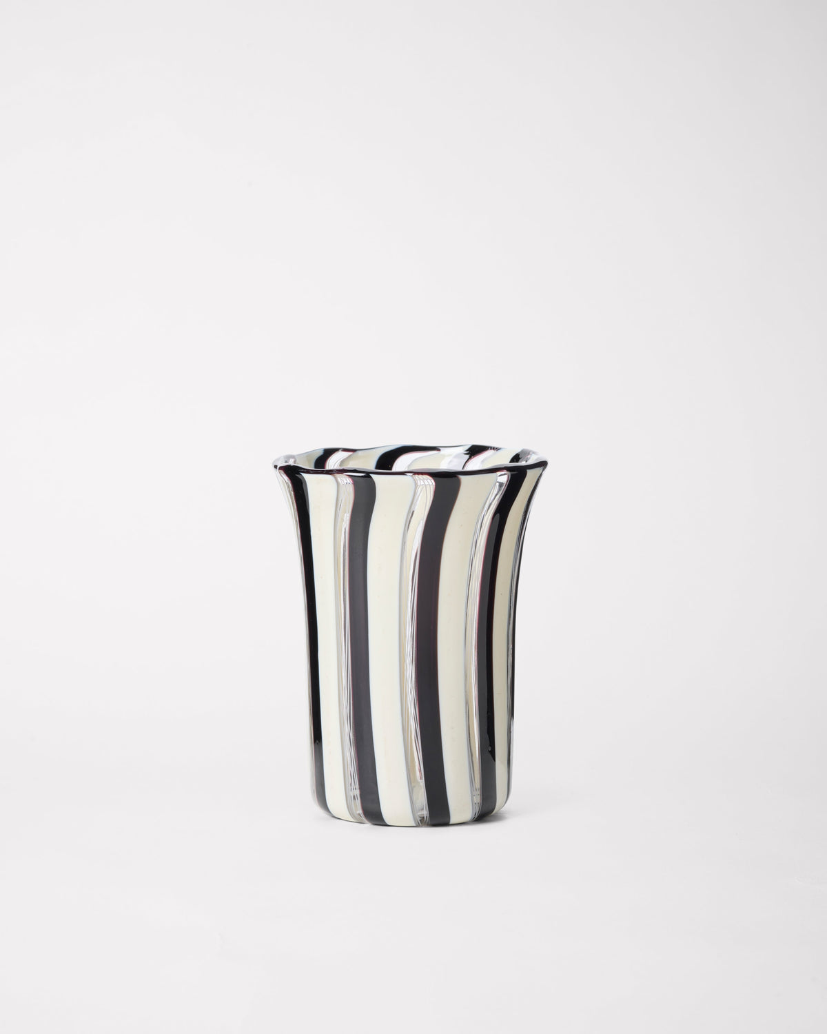 Clara Glasses - Set of four — angled view of striped glass design