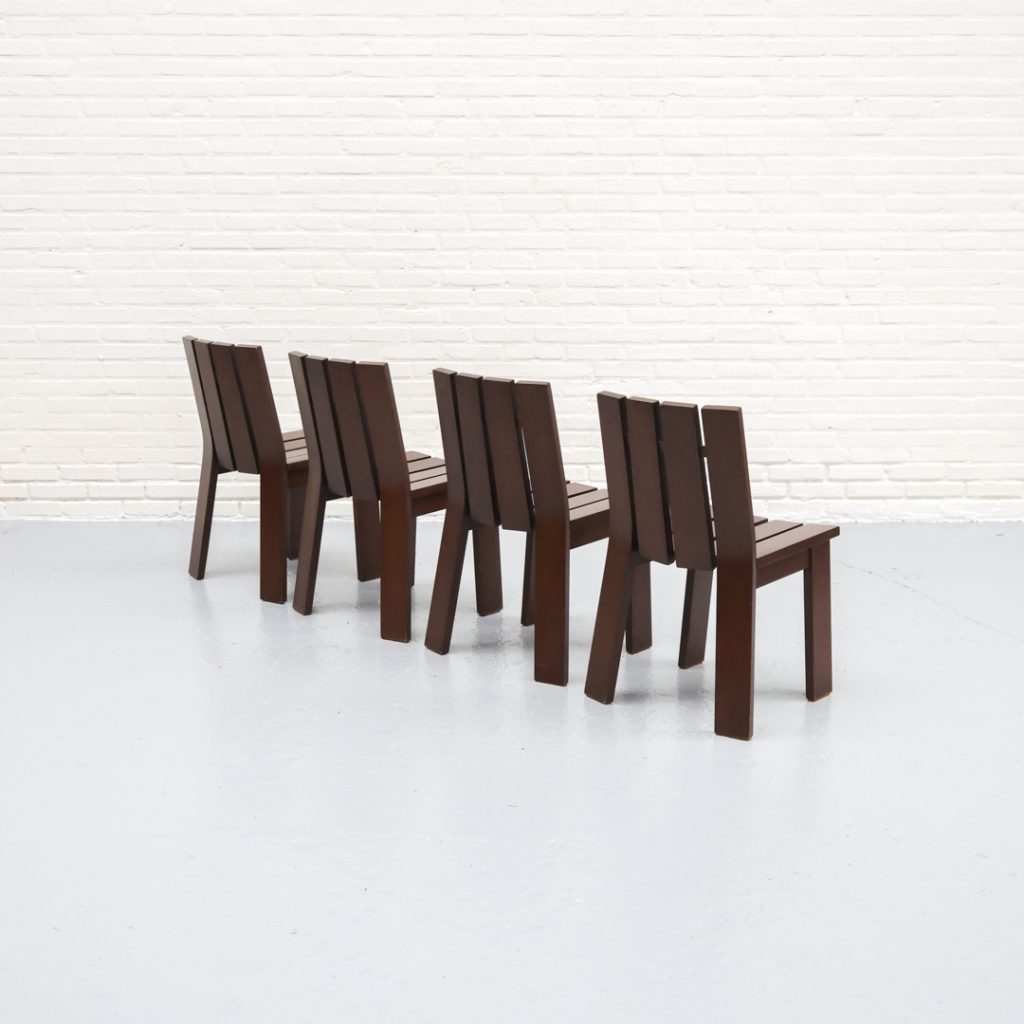 Dutch Wooden Dining Chairs 1970s — detail view