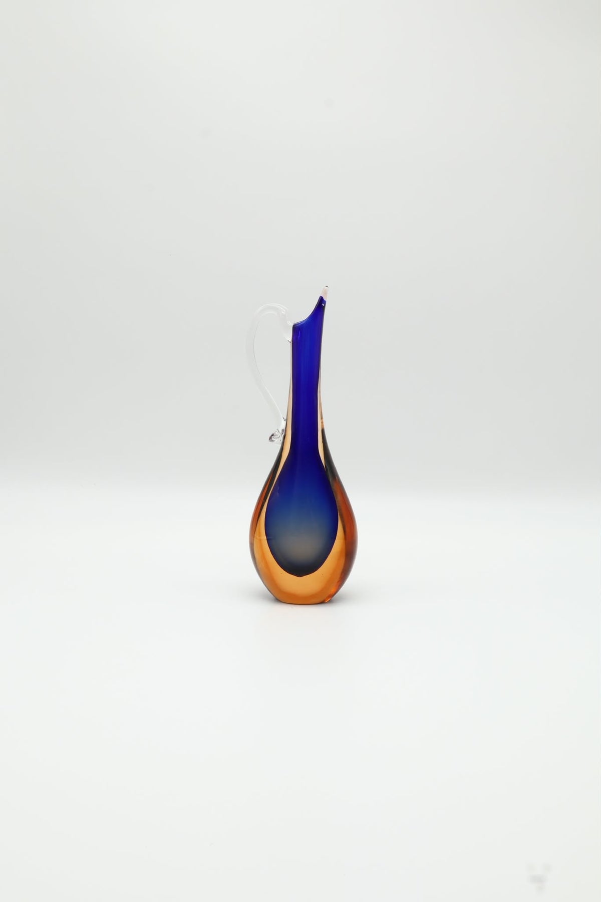 Murano Sommerso Glass Pitcher Vase – Italy, 1960s — side angle