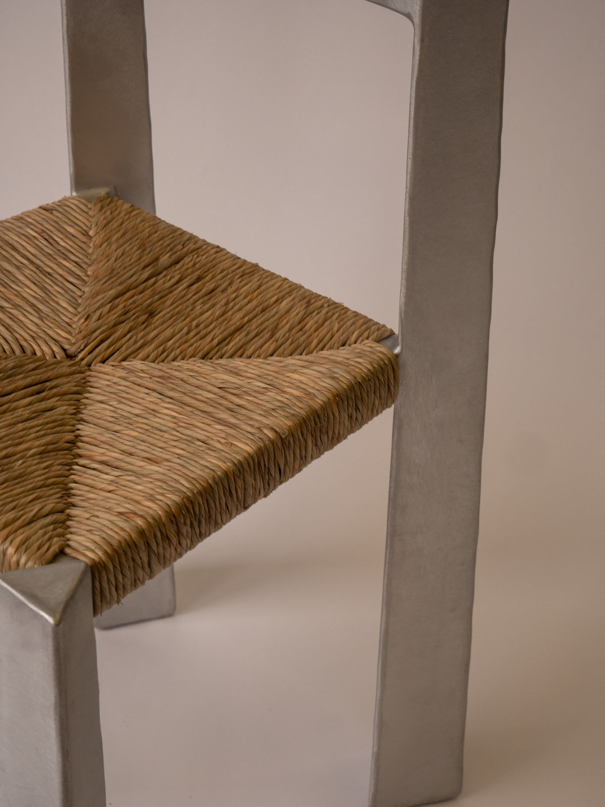 Woven Chair — top view of woven seat and metal frame
