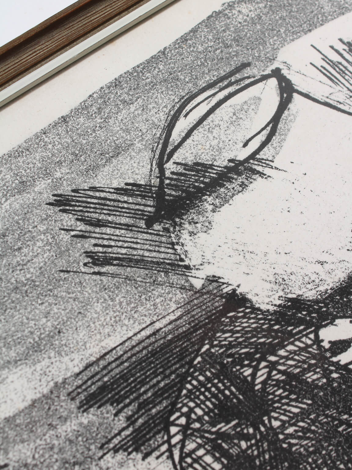 Swedish Rustic Etching On The Paper, 1956 — close-up of textured black ink detail