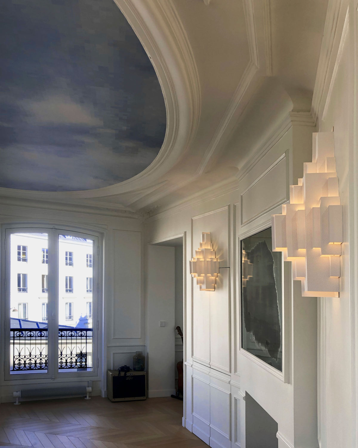 Cloud City Wall Lampshade — close-up
